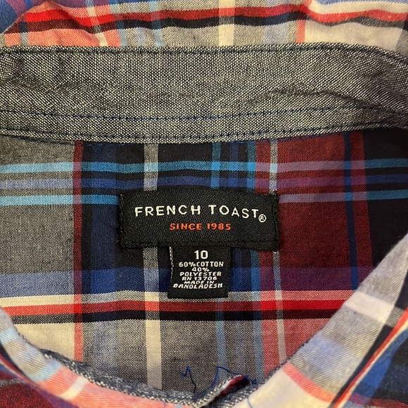French Toast plaid button down - Picture 2 of 3